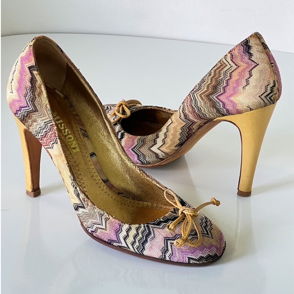 Missoni Multicolored Chevron Pattern Pumps Shoes - image 4